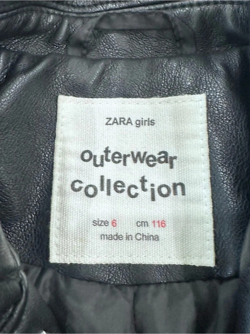 Zara outwear moto biker faux leather studded fringe jacket girls size 6 black